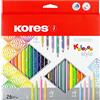 Kores - Kolores Style: 26 Matite Colorate per Bambini, Principianti e Adulti, Tonalità Metalliche e Fluo per Carta Kraft, Bianca e Scura, Articoli per la Scuola, Set da 26 Colori Assortiti
