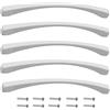 Aerzetix - C41414 - Set di 5 maniglie per porte mobili interasse 160mm - armadio cassetto design interno arredamento cucina soggiorno assemblaggio - in metallo - finitura bianco