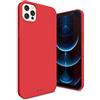 i-Paint 203003 Cover Custodia Protettiva per iPhone 12 Pro Max 6.7 in Silicone Rossa con all'interno Microfibra - Solid Case Red