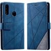 Vankii Cover per Samsung Galaxy A20S, Flip Caso Libro Premium Portafoglio Custodia in Pelle PU Magnetica,Custodia Pelle Sintetica TPU Silicone Antiurto,Funzione Supporto Slot Schede (Blu)