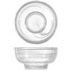 H&h set 6 coppette in vetro alabastro bianco con piatto cm10,5