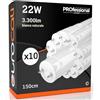 Eurocali 10x Tubo LED T8 22W 150cm Alta Luminosità 3300 lumen Fascio Luminoso 320° - Luce Bianco Naturale 4000K - Sostituzione Neon