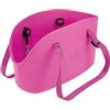 Ferplast Borsa per Il Trasporto di Cani di Piccola Taglia with-Me, Eva, Morbida plastica gommata, Lavabile, Manici Regolabili, Cinghiolo di Sicurezza Incluso, 21,5 x 43,5 x h 27 cm Fucsia