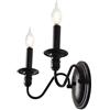 MRHYSWD Applique Da Parete Interno Moderno Vintage Industrial, 2 Luce Applique Specchio Bagno, Lampada Da Parete Interni Applique Camera Da Letto Bagno Comodino, Applique E27 (Lampadina Non Inclusa)