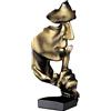 CHSG Il Silenzio è Dorato Scultura Astratta, Volto Spezzato Artigianato Creativo Pensatore Ornamento Souvenir, Vita Reale Arte Interessante Statua Regalo Vivid Decorativo, 11 x 10 x 28,5 cm