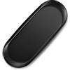 ecooe Vassoio Portaoggetti in Acciaio Inox, Vassoio Cosmetici Ovale Extra Grande, 30 x 12 cm, Vassoio Nero Decorativo per Gioielli, Cosmetici, Asciugamani, Candele e Dessert (1 Pezzo)