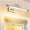 TYhogar Applique Parete LED 40cm 8W Illuminazione Specchio Bagno IP44 3000K Nichel Braccio Regolabile Interruttore a Trazione Luce da Lettura per Comodino