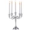 Nuptio Candelabro Portacandele D'argento Candelieri 5-braccia 27cm Alto Candela Bastone Sta per Candele Coniche per Matrimonio Festa di Compleanno Centrotavola da Pranzo Decorazioni Natalizie