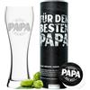 getbrave Bicchiere di grano | Bester Papa der Welt (0,5 l) in confezione regalo | Regali per Padre, Il regalo per la festa del papà | Natale, regalo di compleanno | boccale di birra
