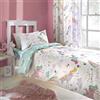 Bedlam - Set copripiumino, motivo arcobaleni e unicorni, multicolore, 2 pezzi per letto singolo