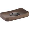 Gedy G-Dafne Porta saponetta, Misure e Peso: 2,2X14X8 CM & 0,12 kg, Porta Sapone Solido Realizzato in bambù, Portasaponetta con scolo Color Noce, Design R&S, 2 Anni di Garanzia