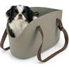 Ferplast Borsa per Cani fino a 5 Kg. Trasportino Gatti in Plastica Gommata, Impermeabile e Lavabile, Manici Regolabili, Cinghia di sicurezza, 35 x 14 x h 22 cm. Tortora