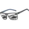 ZENOTTIC Occhiali da sole polarizzati uomo leggero TR90 montatura UV400 protezione occhiali da sole quadrati, C11 montatura nera/lente a specchio verde, L