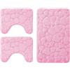 DEMONA SET 3 PEZZI COMPLETO TAPPETI BAGNO SASSI CUORI MEMORY FOAM  ANTISCIVOLO MORBIDI 3D VARI COLORI TAPPETINI SPEDIZIONE GRATUITA OFFERTA  (TCS-4/Fango) : : Casa e cucina