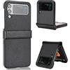 HAOYE Cover per Samsung Galaxy Z Flip 4 (Z Flip4 5G), Sottile Antiurto in Silicone Morbido e Leggero Case Custodia Pieghevole all-in-One, Nero