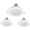 LEDLUX 3 faretti LED da incasso per cartongesso, dimmerabili con dimmer triac, 220 V 5 W 550 Lumen, Ø 87 mm x 37 mm, foro 70 mm, impermeabile IP65, attacco rapido (bianco, bianco freddo 6500K)