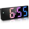JQGO Sveglia Digitale da Comodino, Sveglia Digitale da Comodino Snooze con Visualizzazione, Ampio Display LED Digitale/Data/della/Temperatura, USB e Alimentato a Batteria, Colorato