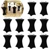 Pesonlook 10Pcs tovaglie da cocktail con angoli quadrati elasticizzati in spandex 80x110cm tavolo alto con angoli neri, tovaglia rotonda da cocktail per banchetti di cocktail party di matrimonio da bar (nero)