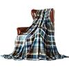 DREAMLANDING Coperta in pile per divano, letto, sedia, morbida, colorata, oversize, decorativa, ultra soffice (130 x 150 cm, blu a quadri)