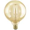 EGLO E27 LED dimmerabile, lampadina dorata vintage a globo per illuminazione retrò, 4 Watt (equivalente a 28 Watt), 300 lumen, luce bianco caldo, 1700k, lampadina Edison G125, Ø 12,5 cm