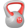 SPORTNOW Kettlebell 14kg PU e Sabbia, Perfetto per Esercizi di Forza, Base Piatta, Impugnatura Sicura, 26x18x32 cm - Rosso|Aosom