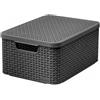 Curver Cestino Curver con coperchio Rattan Style M grafite