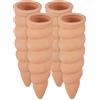 Relaxdays Set 4 Coni Irrigatori per Piante, Irrigazione a Goccia Bottiglia per Piante, 1,5 L HxD 16,5 x 5 cm, Terracotta