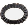 Creative Co-op Specchio Ovale con Cornice in Metallo Smerlato Nero Invecchiato
