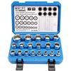 CCLIFE 19 Pezzi profilo E10-E40 kit bussole poligonali torx bussola esagonali 1/2' 8-32mm CRV bussole Chiavi a Bussola Femmina 12 denti