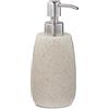 Relaxdays Dispenser di Sapone, 300ml, Portasapone Ricaricabile Manuale, Accessorio Home Bagno & Cucina, Rotondo, Sabbia