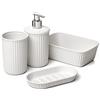 Tatay Set di Accessori da Bagno della Collezione Baobab, da Tavolo, Fabricato in Polipropilene, Senza BPA, Colore Bianco Pergamon.
