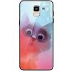 Yoedge Samsung Galaxy J6 2018 Cover, [Ultra Sottile] Antiurto con Modello Disegni Custodia in Vetro Temperato [Morbido TPU Bordo in Silicone] Bumper Case per Samsung Galaxy J6 2018, Gatto Carino