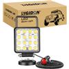 RIGIDON 1 Pcs 4 Pollici 48 W Faro da ricerca Led, Luce da Lavoro con Base Magnetica, Luce da Ricerca, Per Auto Fuoristrada, Camion SUV 4x4 Barca, DC 12 V 24V Flood Luci di Lavoro a Led, 6000K Bianca