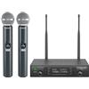 Phenyx Pro Sistema microfono wireless, doppio microfoni wireless professionali con 2 palmari, scansione automatica, 2x100 frequenze UHF, portata di 328 piedi per karaoke, canto, chiesa (PTU-71-2H)