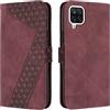 OKZone Cover per Samsung Galaxy A12/M12, Custodia in Pelle Samsung A12 4G/M12 4G/F12 4G, Cover a Libro Galaxy A12 4G/M12 4G/F12 4G Magnetica Portafoglio Folio PFlip Caso con Wallet Case Cover (Rosso)