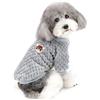 ZUNEA Cappottino Maglione Invernale per Cani di Piccola Taglia Gatto Felpe in Pile Caldo e Morbido Pullover Felpa Cucciolo Cappotto Chihuahua Vestiti Animali Abbigliamento Grigio L