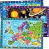 QUOKKA Puzzle 100 Pezzi Bambini 4 5 6 Anni - Set di 3 Puzzle Mappamondo Bambini 6 7 Anni - Gioco Educativo con Spazio Europa e Mappa del Mondo - Giocattolo Regalo per Ragazzi e Ragazze dai 4 ai 9