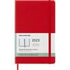 Moleskine Agenda Settimanale 2023, Agenda 12-Mesi, Agenda Settimanale, Copertina Rigida, Formato XL 13 x 21 cm, Colore Rosso Scarlatto, 144 Pagine