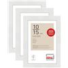 DEHA Design cornice per foto, 10 x 15 cm (set di 3), legno, Bianco, cornice per fotoper posizionarein formato verticale e orizzontale, vetro sintetico, Fontana