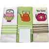 Ruoccohome Set 3 Strofinacci da cucina, Tre Asciugapiatti da Cucina in Spugna, Puro Cotone Morbido assorbente, Vari colori e fantasie - 70x50 cm
