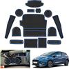 GAFAT Compatibile con Ford Fiesta ST MK8 2017-2023 2024 Tappetini Antiscivolo, Fiesta MK8 Tappetini in Gomma Console Centrale, Portabevande Tappetini, Porta Tappetino (Blu)