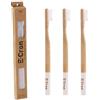 E-Cron 4 x Spazzolino da denti E-Cron in bambù con impugnatura ecologica (Blu), 100% organica e biodegradabile. La tua igiene orale naturale con il tocco caldo e pulito del bambù.
