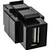 InLine 76201T USB 2.0 Keystone Snap-in, USB A/B femmina, alloggiamento nero