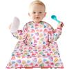 Vicloon Bavaglini Neonato, Bavaglino Impermeabile che si Aggancia al Seggiolone, Bavaglino a Manica Lunga Bavaglino Impermeabile per lo Svezzamento, Unisex