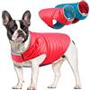 FUNAT Cappotto Reversibile Caldo per Cani, Cappotto in Cotone Double-Face Leggero per Cane, Piumino Regolabile per Cani di Taglia Piccola Media