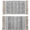 DKD Home Decor Tappeto da bagno in cotone bianco e grigio, 60 x 40 x 1 cm