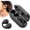 WANWEN Mini Cuffie Wireless per Conduzione Ossea con Clip Auricolare, Bluetooth Non-In-Ear, per Sport da Corsa (Black)