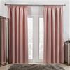 Dreamscene Set di 2 tende oscuranti con nastro termico a pieghe a matita, colore rosa cipria, larghezza 167,6 cm x goccia 137,2 cm