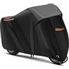 URAQT XXL Telo Coprimoto, 245x105x125cm Telo Coprimoto Impermeabile, Teli per Moto Resistente 210T, con 2 strisce riflettenti, Resistente ad Acqua, Vento, Antipolveri Anti-UV