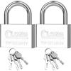 LTHERMELK 40mm Impermeabile Lucchetto Chiave, 2 Pezzi Lucchetti di Sicurezza in Acciaio Inox, Lucchetto Armadietti per Magazzini, Garage, Armadi, Cancelli, Recinzioni